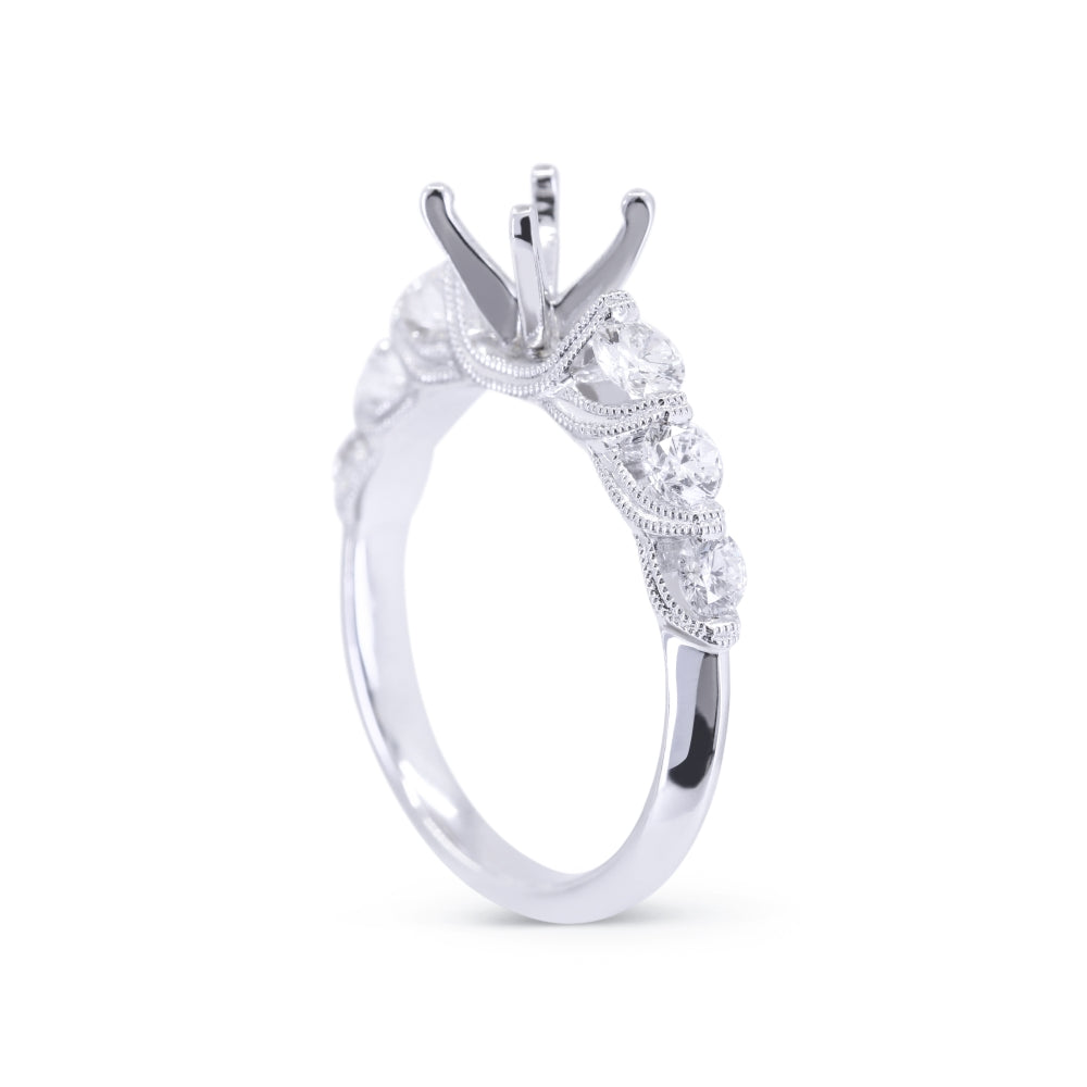 R1649 - 14K White Gold Diamond Engagement Ring