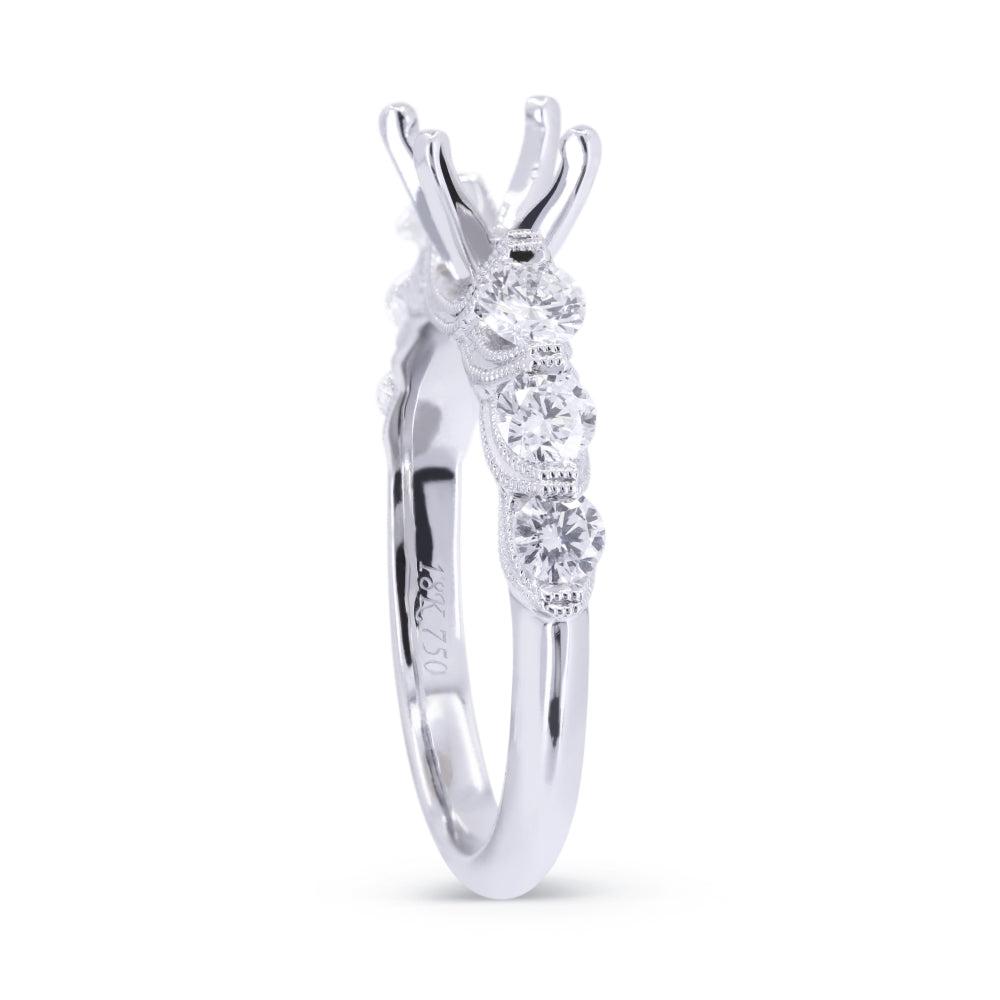 R1649 - 14K White Gold Diamond Engagement Ring