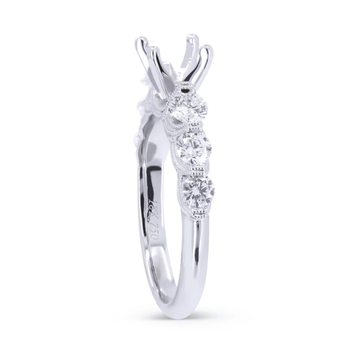 R1649 - 14K White Gold Diamond Engagement Ring