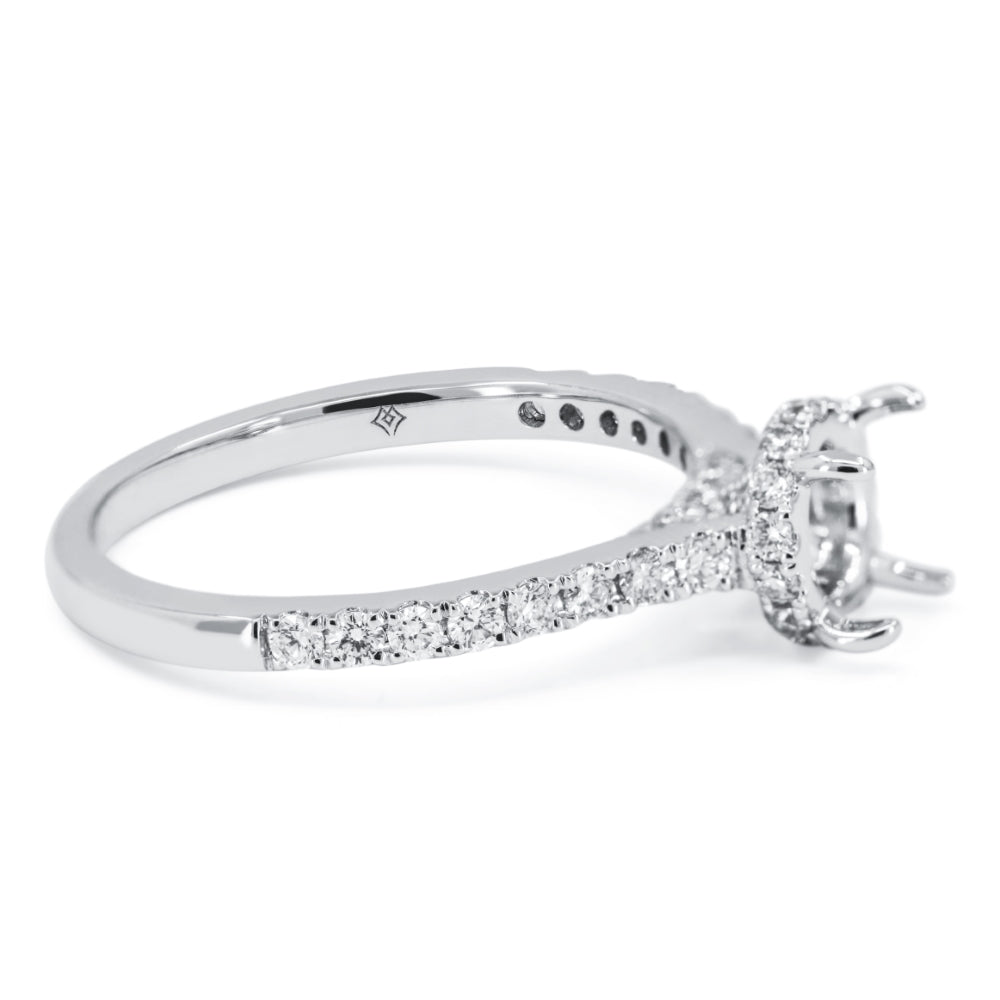 R1664 - 14K White Gold Diamond Engagement Ring