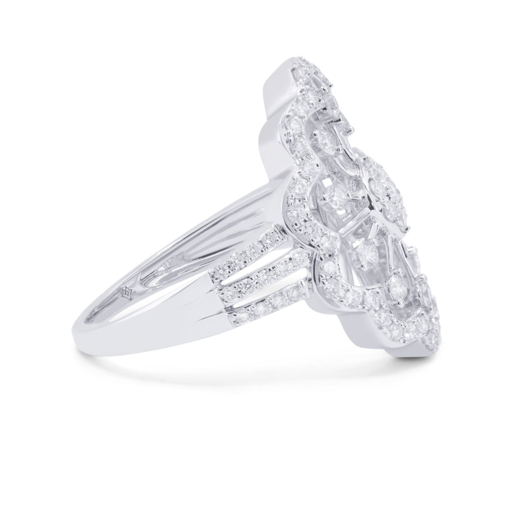 R1668 - 14K White Gold Diamond Cocktail Ring