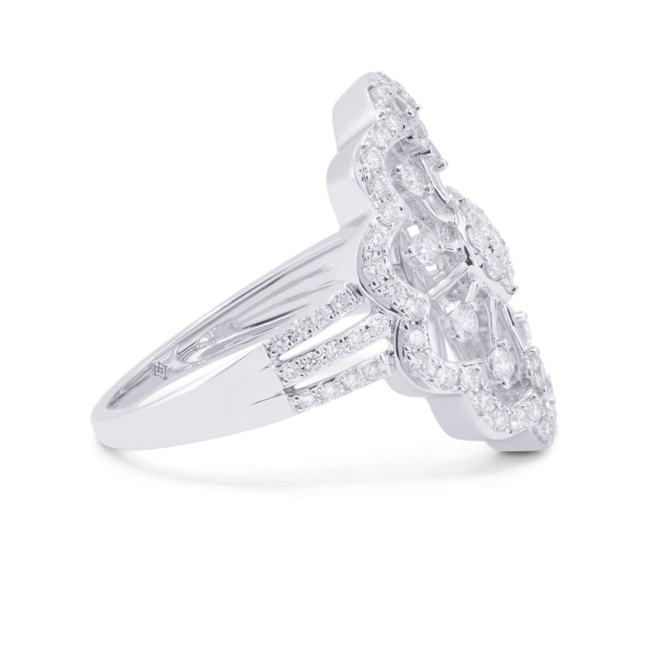 R1668 - 14K White Gold Diamond Cocktail Ring