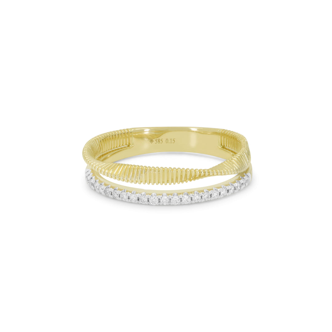 R1674 - 14K Yellow Gold Diamond Ring