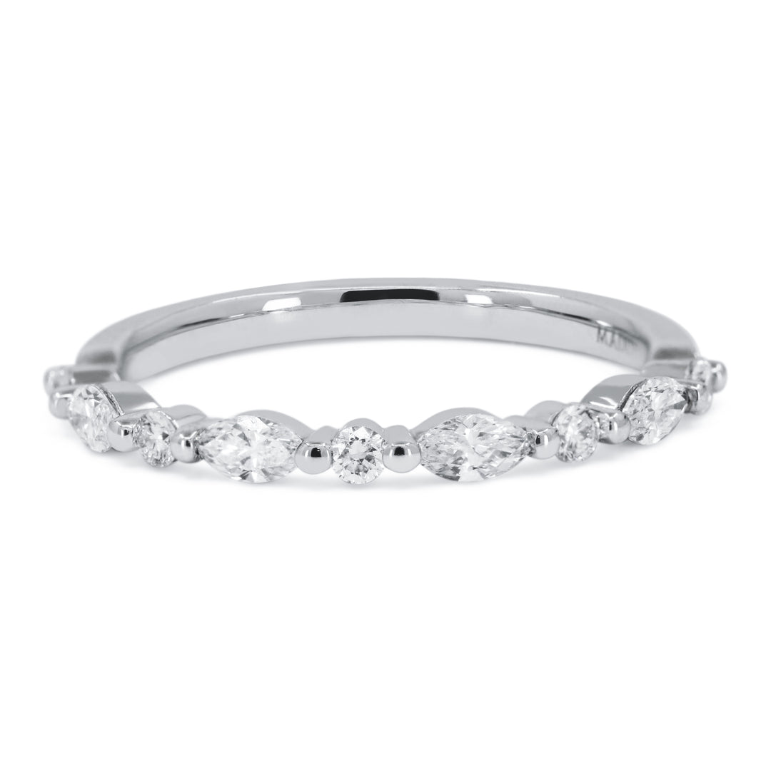 Madison L 14K White Gold Diamond Stackable Ring - style R1680W