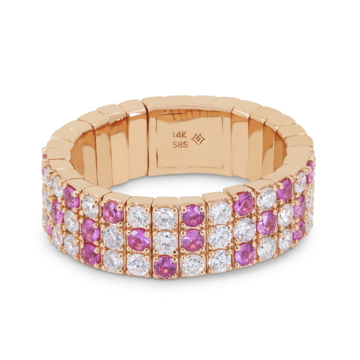 Madison L 14K Rose Gold Pink Sapphire Stretchy Ring - style R1683PSP
