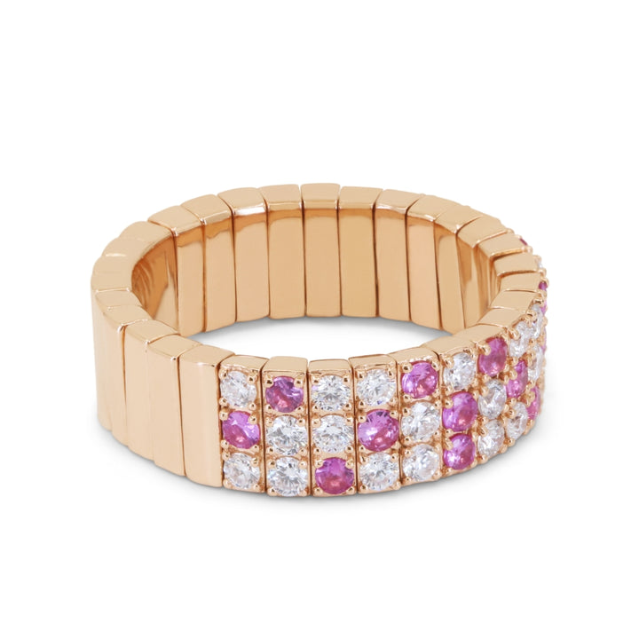 R1683 - 14K Gold Diamond Stretchy Ring