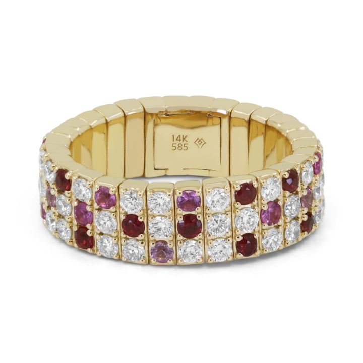 Madison L 14K Yellow Gold Ruby Stretchy Ring - style R1683RUY