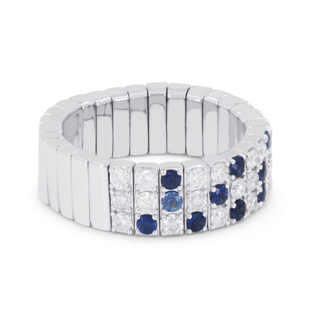R1683 - 14K Gold Diamond Stretchy Ring