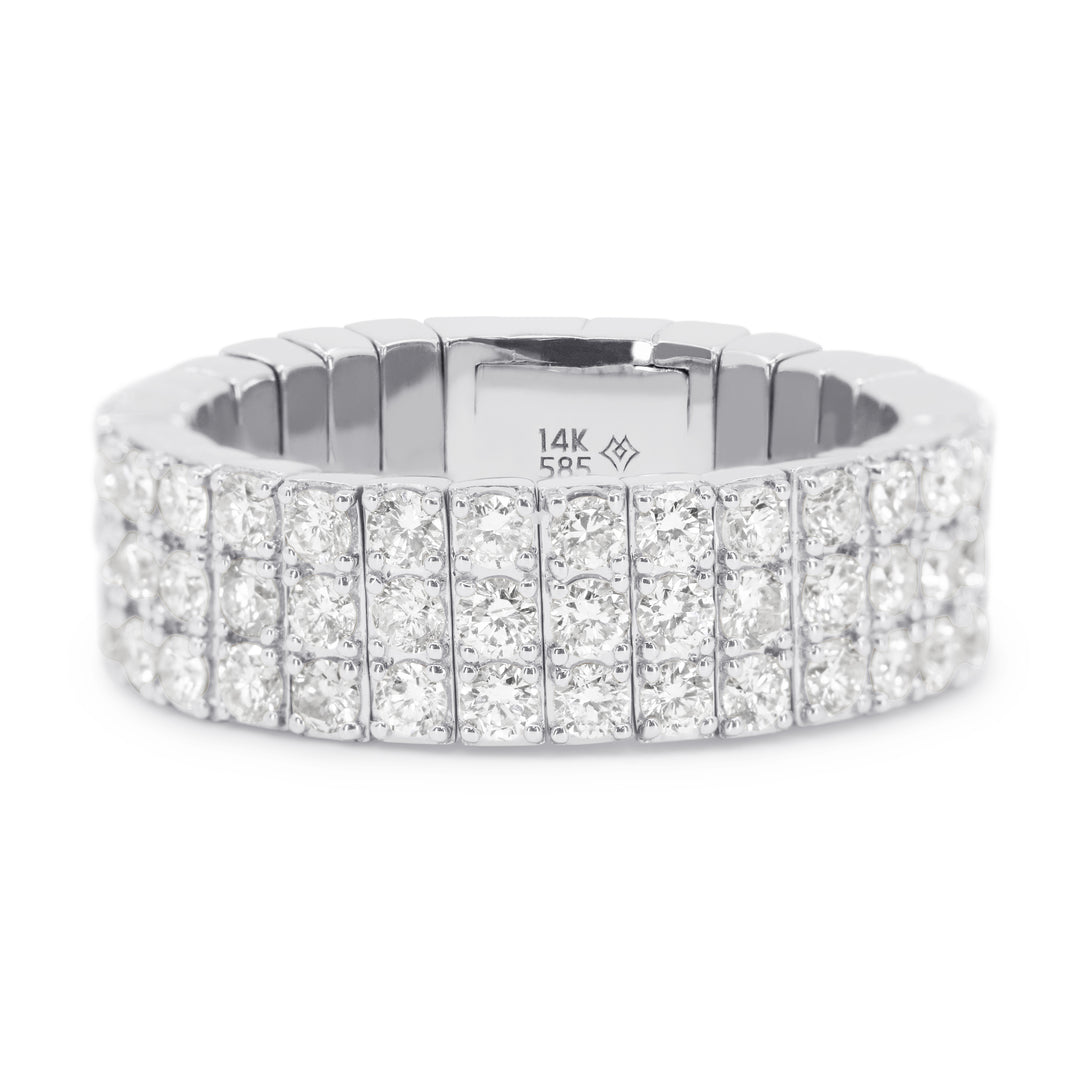 Madison L 14K White Gold Diamond Stretchy Ring - style R1683W
