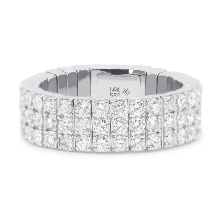 Madison L 14K White Gold Diamond Stretchy Ring - style R1683W