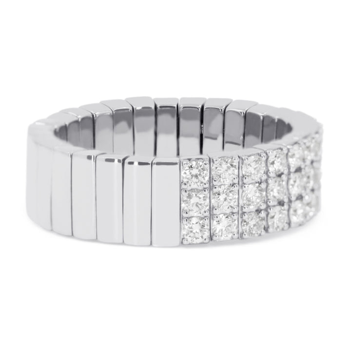 R1683 - 14K Gold Diamond Stretchy Ring