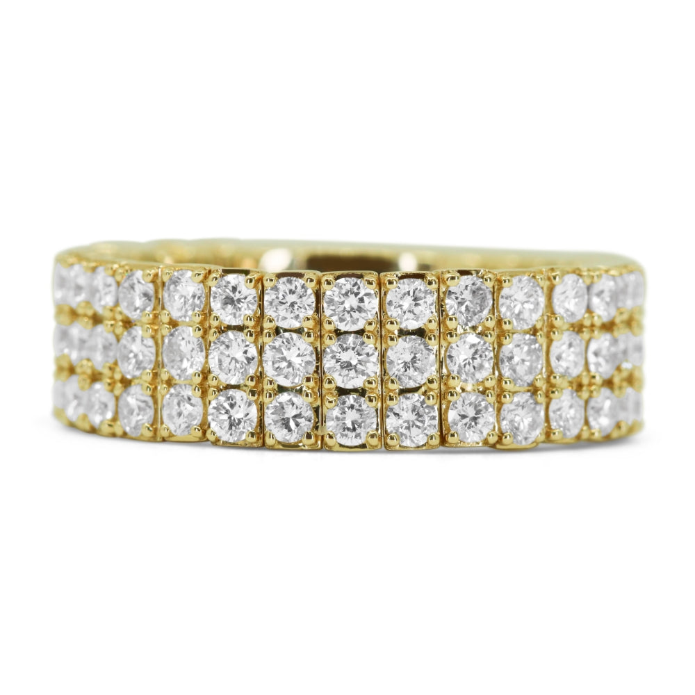 R1683 - 14K Gold Diamond Stretchy Ring