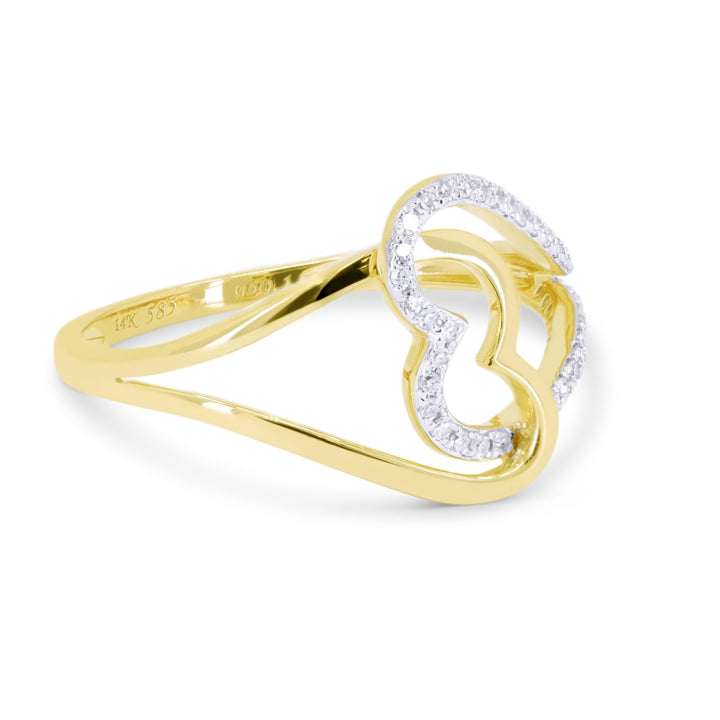 R1684 - 14K Two Tone Gold Diamond Heart Ring