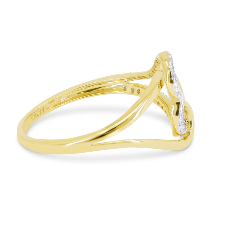 R1684 - 14K Two Tone Gold Diamond Heart Ring