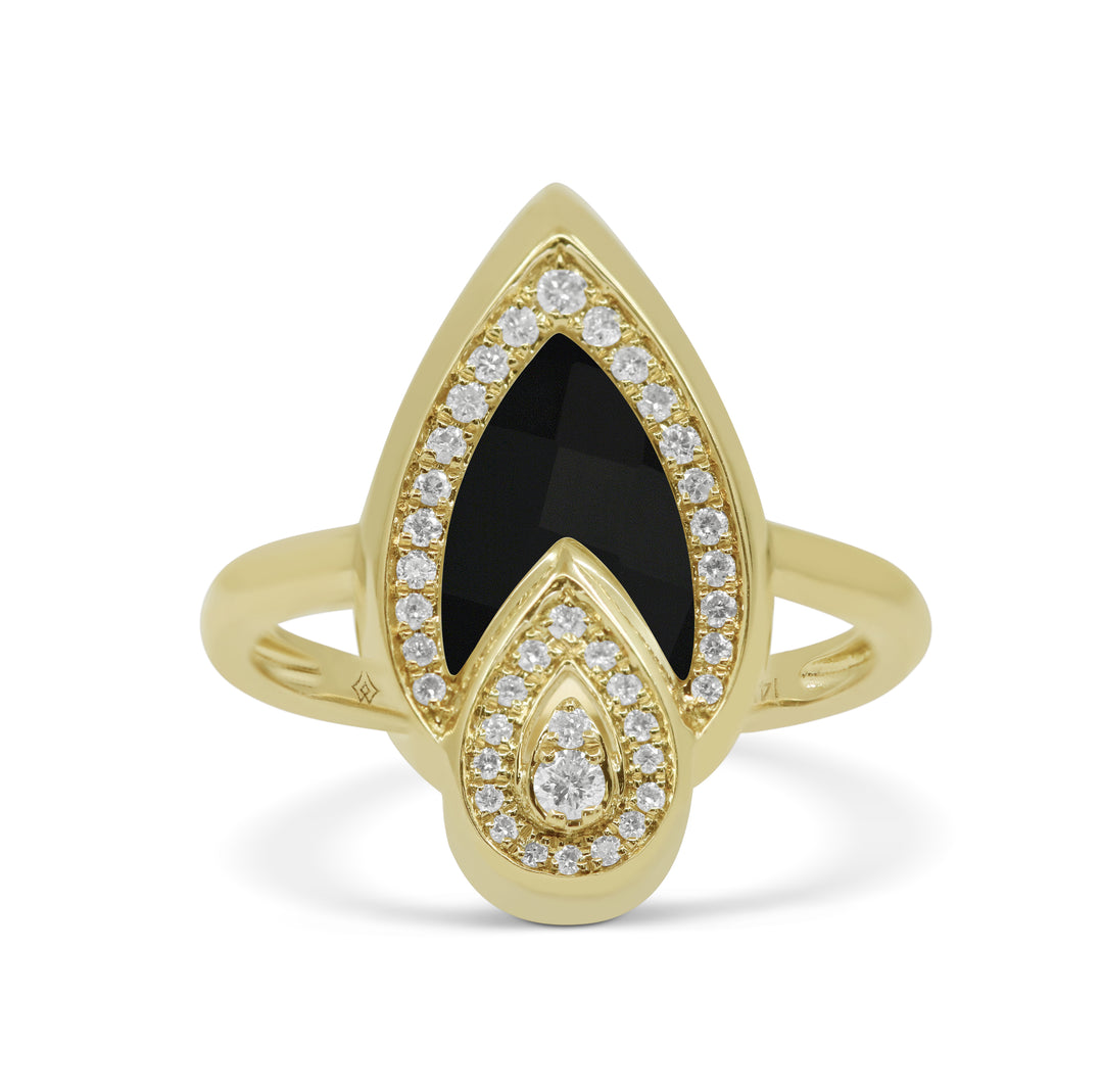 R1686 Yellow Gold Black Onyx Ring Milano Collection 2021 Pear Design UPDATED-21-Apr-2026 wholesale-only R1686BOY