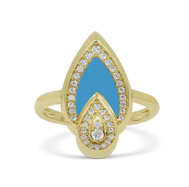 Madison L 14K Yellow Gold Turquoise Pear Ring - style R1686TQY
