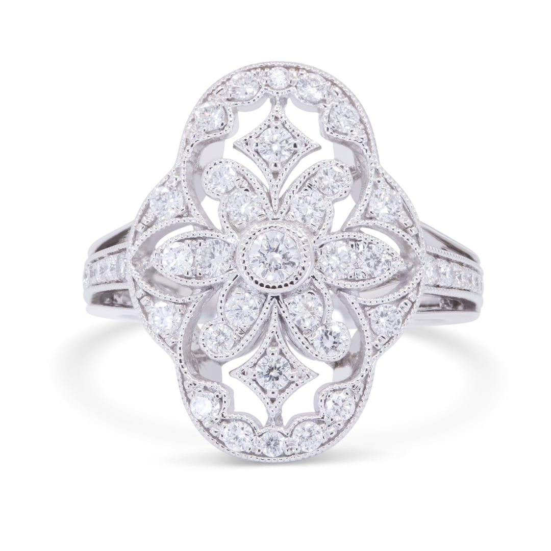 Madison L 14K White Gold Diamond Cocktail Ring - style R1690W