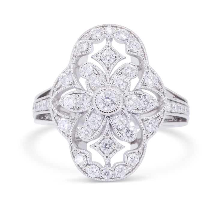Madison L 14K White Gold Diamond Cocktail Ring - style R1690W