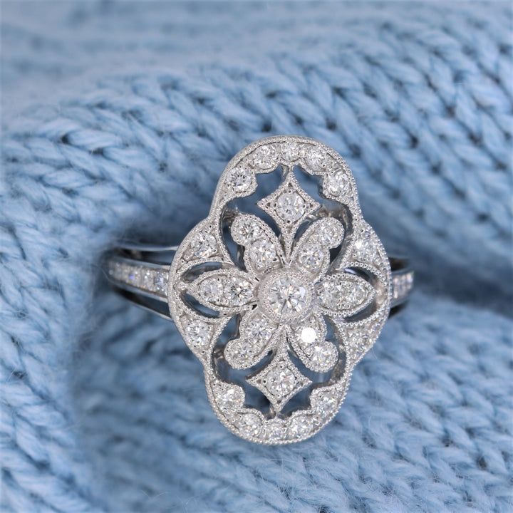 R1690 - 14K Gold Diamond Cocktail Ring
