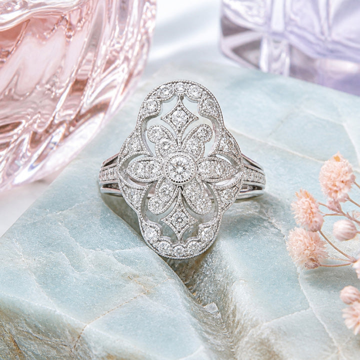 R1690 - 14K Gold Diamond Cocktail Ring