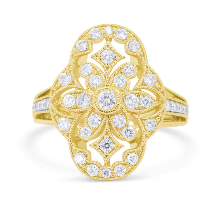 Madison L 14K Yellow Gold Diamond Cocktail Ring - style R1690Y