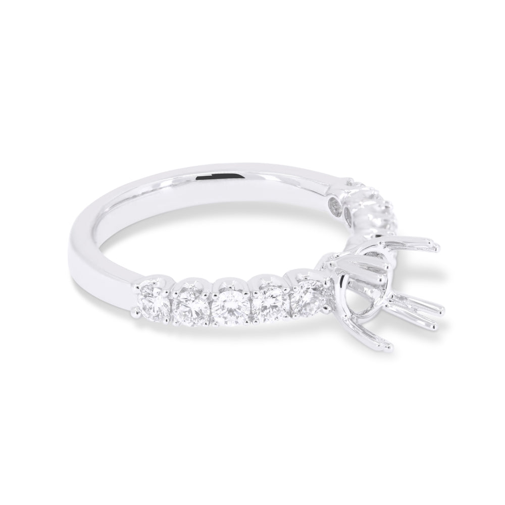 R1696 - 14K White Gold Diamond Engagement Ring