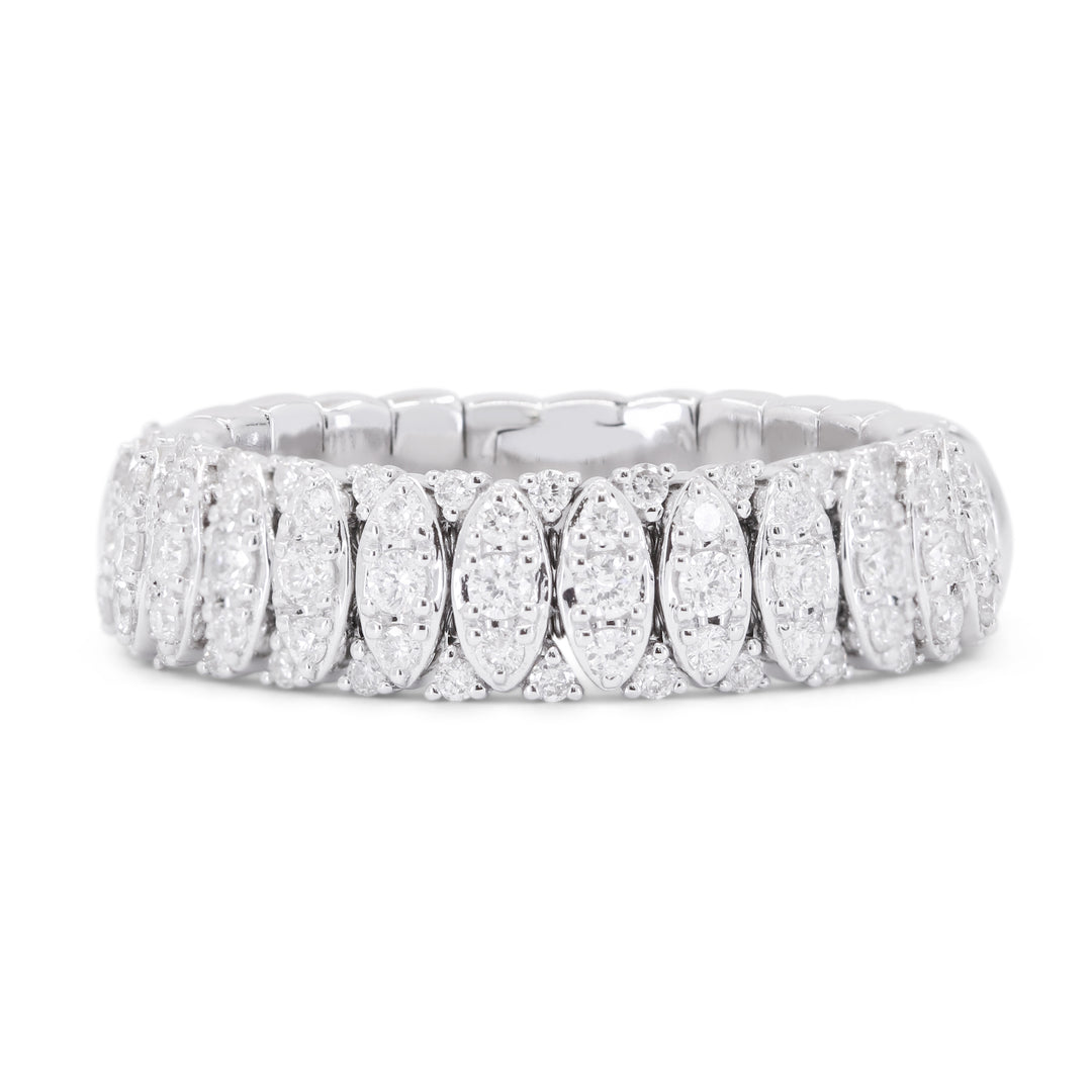 Madison L 14K White Gold Diamond Stretchy Ring - style R1701W