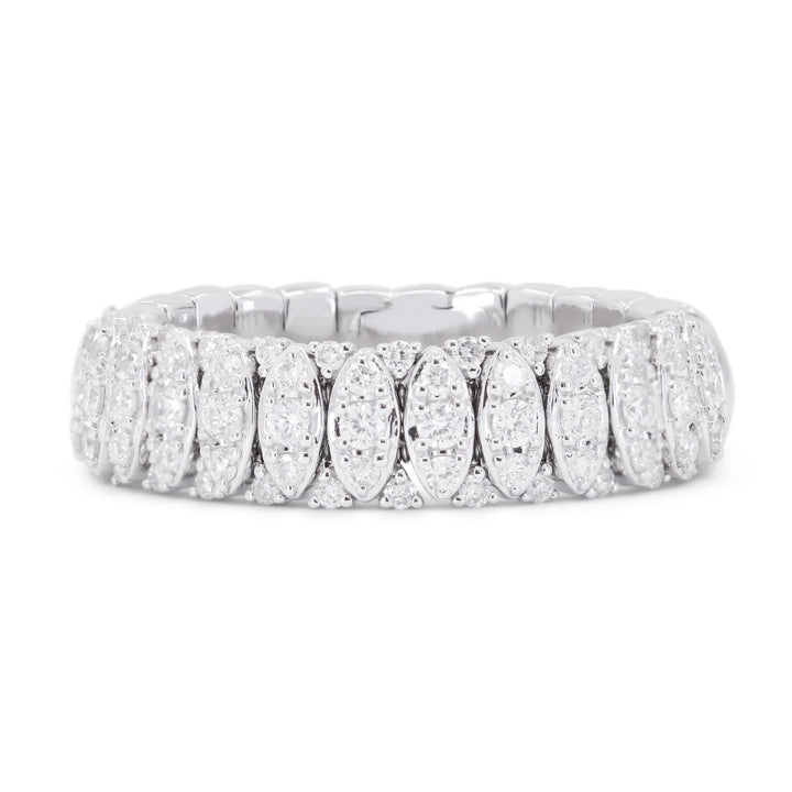 Madison L 14K White Gold Diamond Stretchy Ring - style R1701W