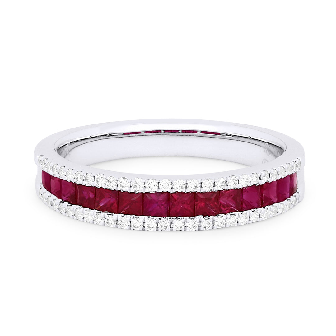 Madison L 18K White Gold Ruby Wedding Band - style R1703RUW