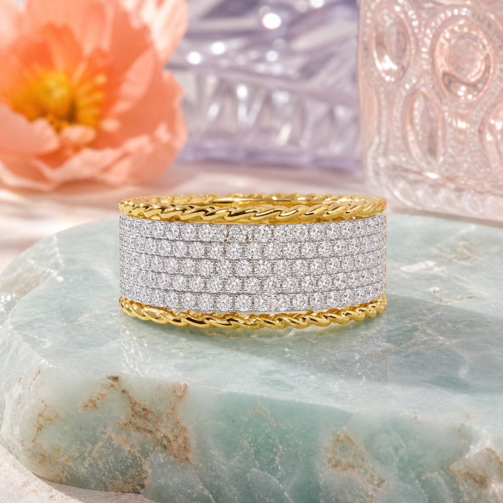 R1708 - 14K Yellow Gold Diamond Cocktail Ring