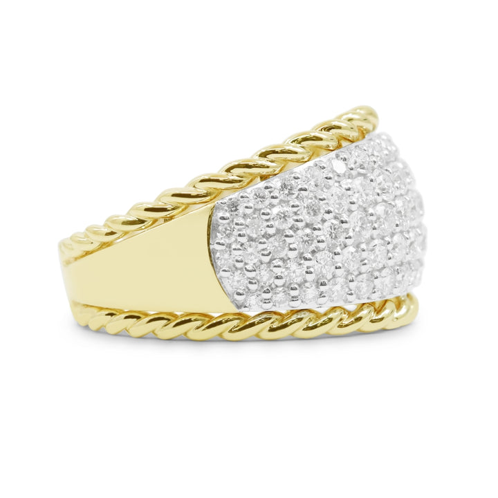 R1709 - 14K Two Tone Gold Diamond Cocktail Ring