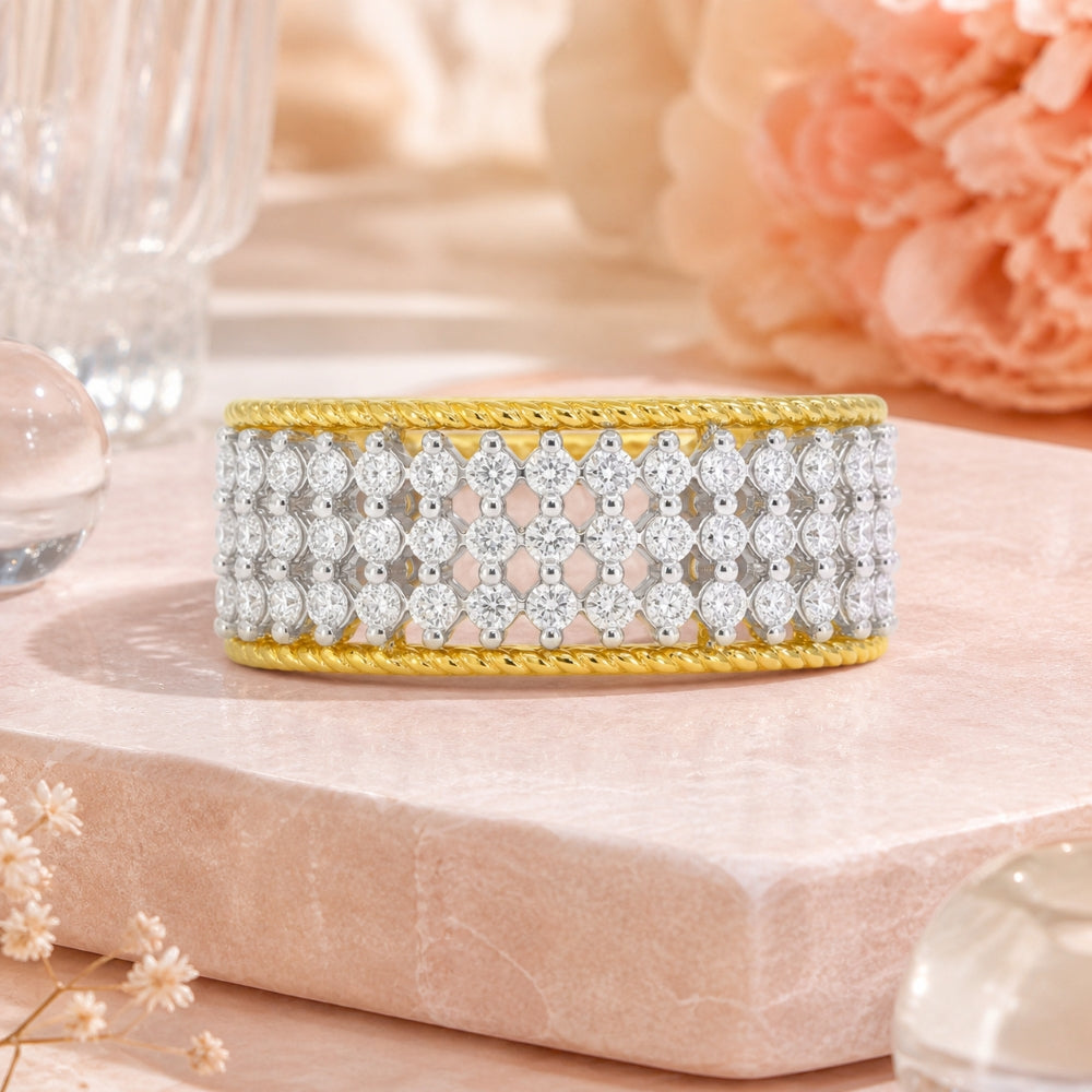 R1711 - 14K Yellow Gold Diamond Cocktail Ring