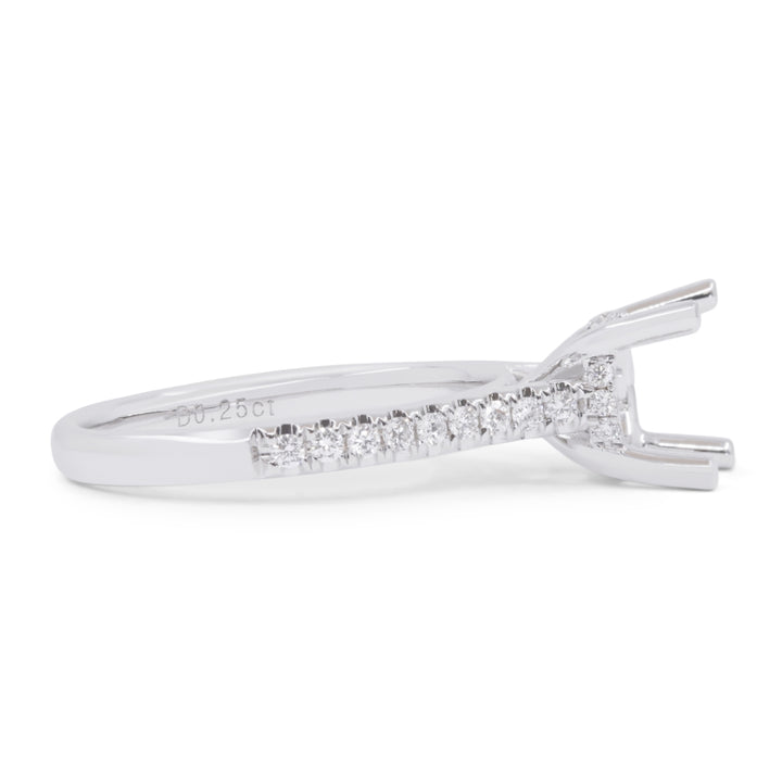 R1719 - 18K White Gold Diamond Engagement Ring