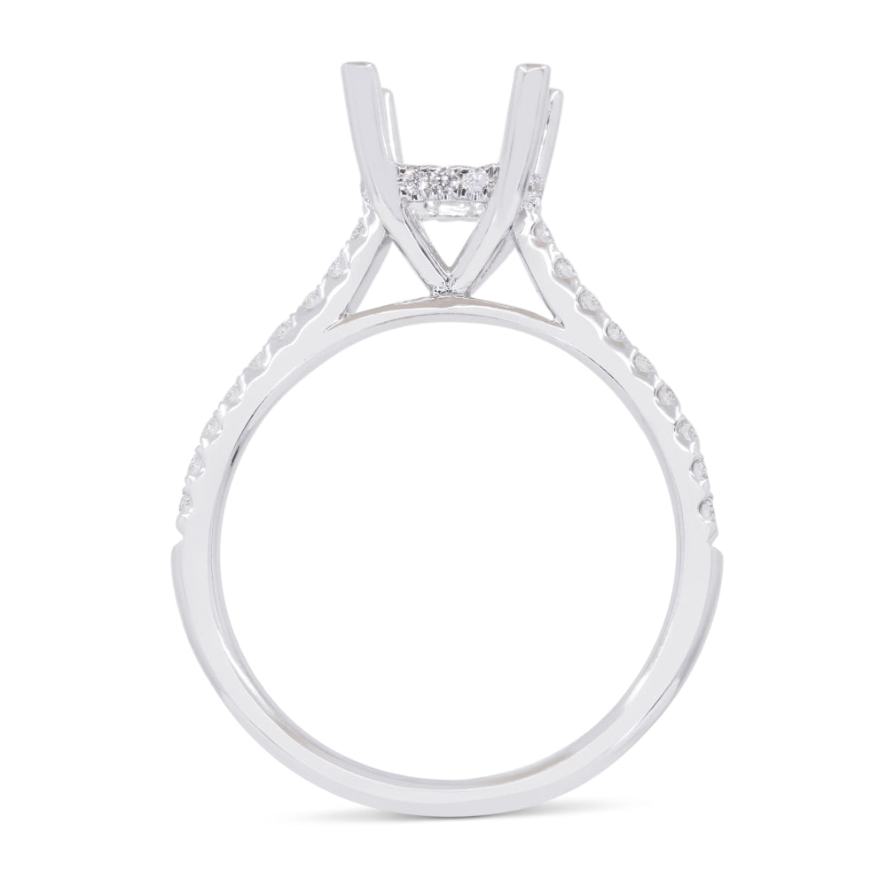 R1719 - 18K White Gold Diamond Engagement Ring