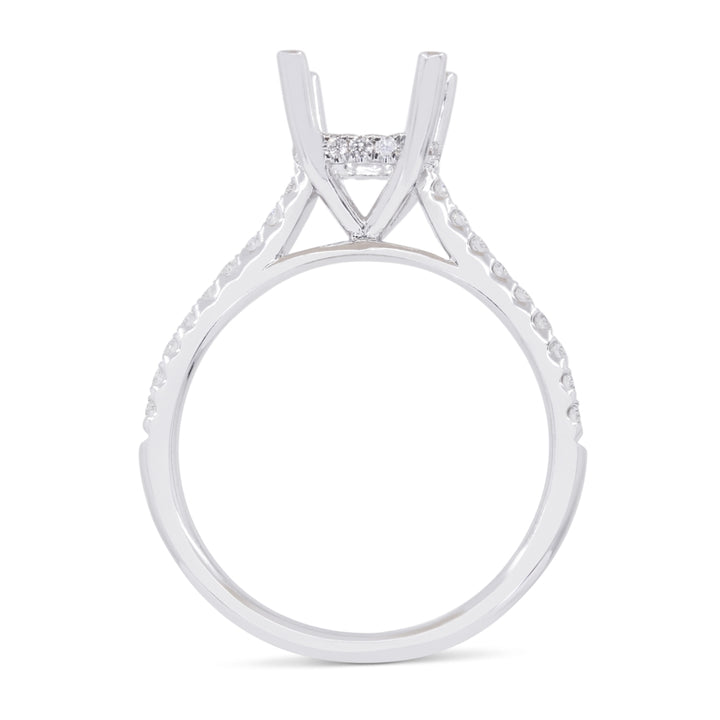 R1719 - 18K White Gold Diamond Engagement Ring