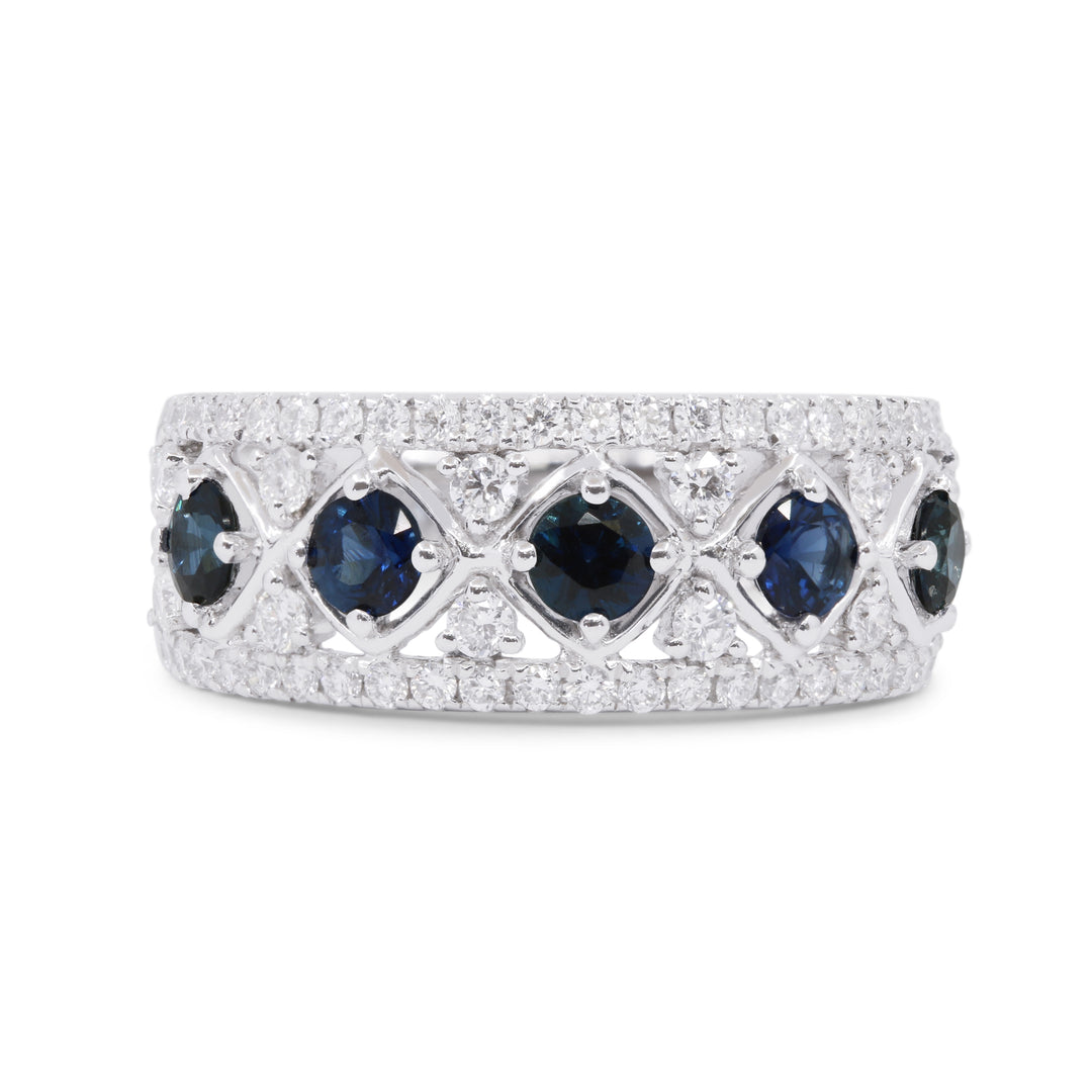 Madison L 18K White Gold Sapphire Ring - style R1725SAW