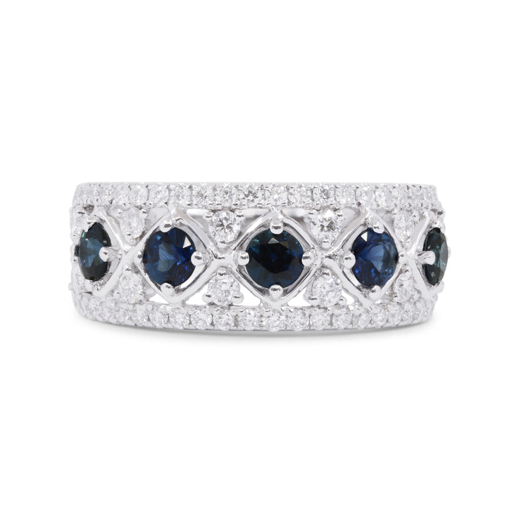 Madison L 18K White Gold Sapphire Ring - style R1725SAW