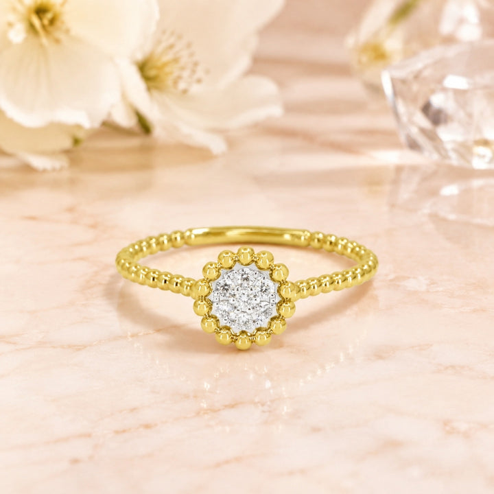 R1729 - 14K Yellow Gold Diamond Ring