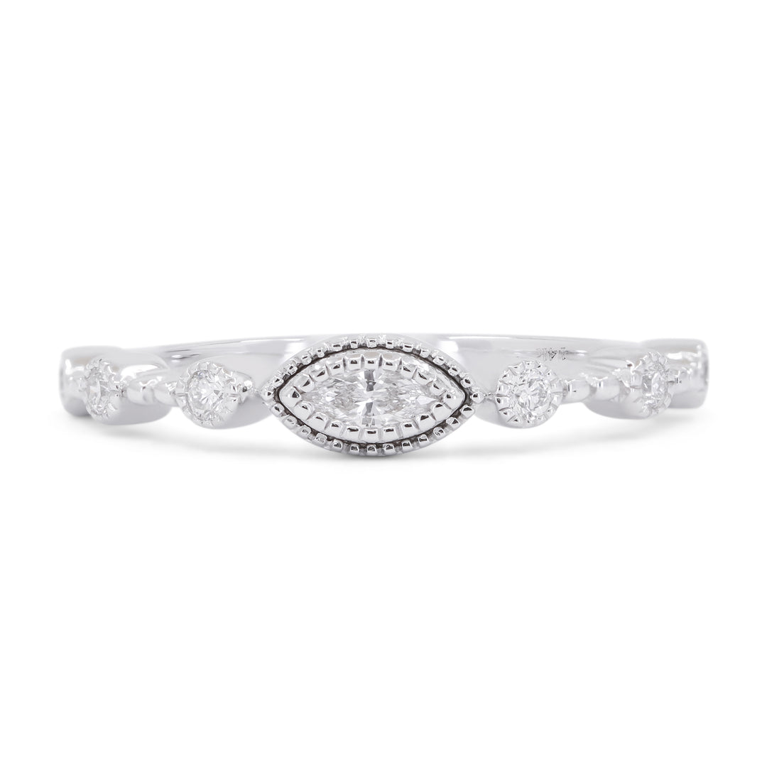 Madison L 14K White Gold Diamond Marquise Ring - style R1732W