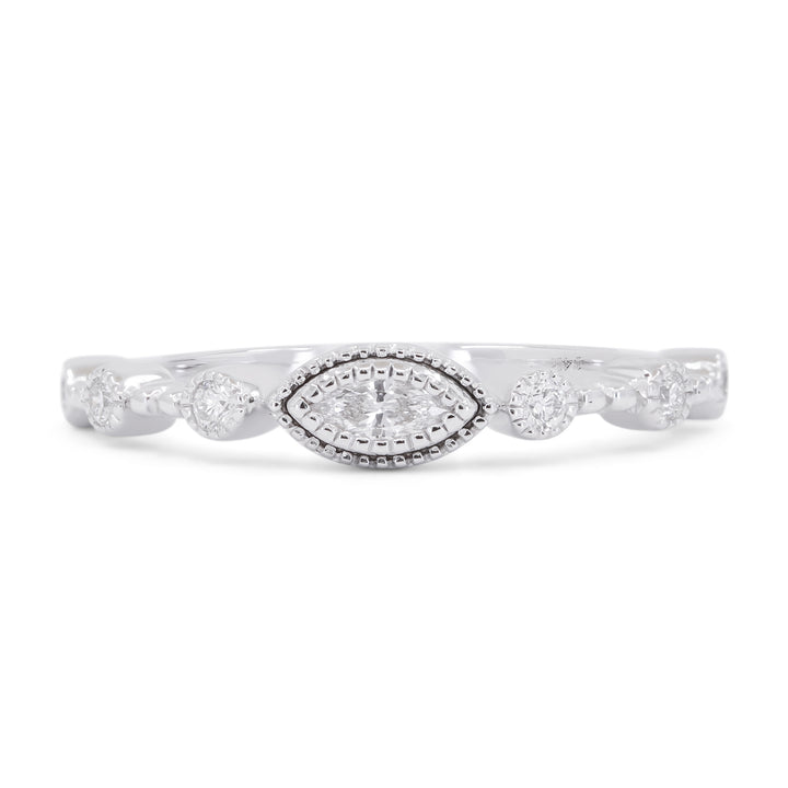Madison L 14K White Gold Diamond Marquise Ring - style R1732W