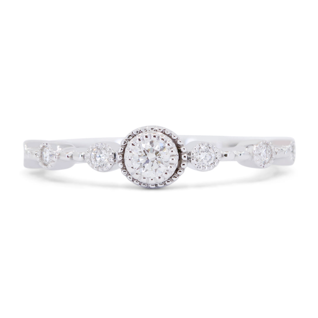 Madison L 14K White Gold Diamond Stackable Ring - style R1733W