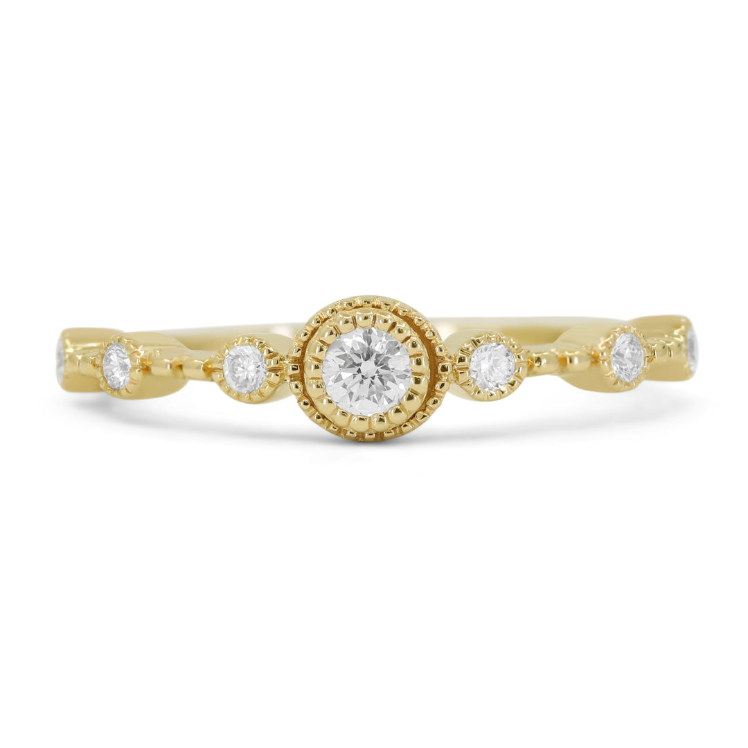 Madison L 14K Yellow Gold Diamond Stackable Ring - style R1733Y