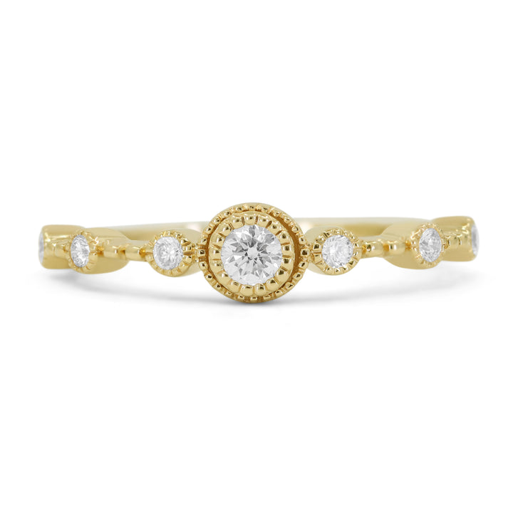 Madison L 14K Yellow Gold Diamond Stackable Ring - style R1733Y
