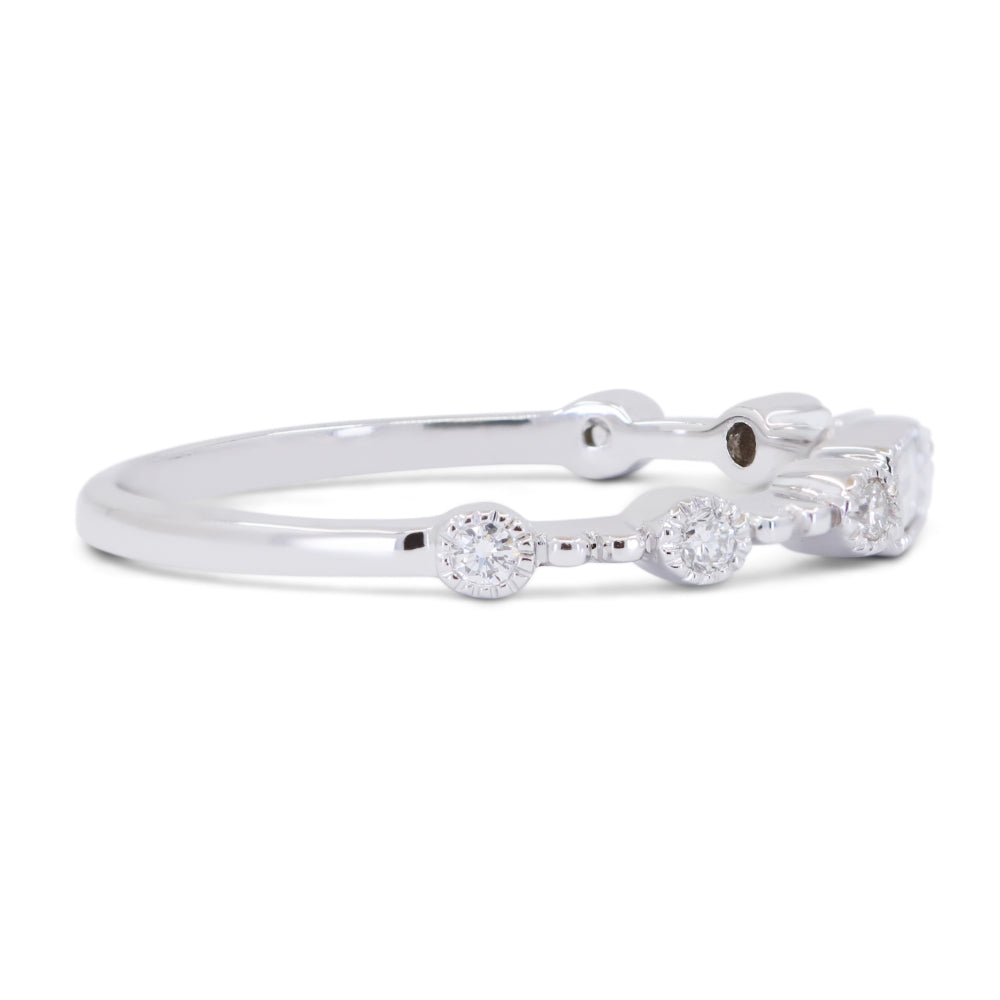 R1734 - 14K White Gold Diamond Rectangle Ring