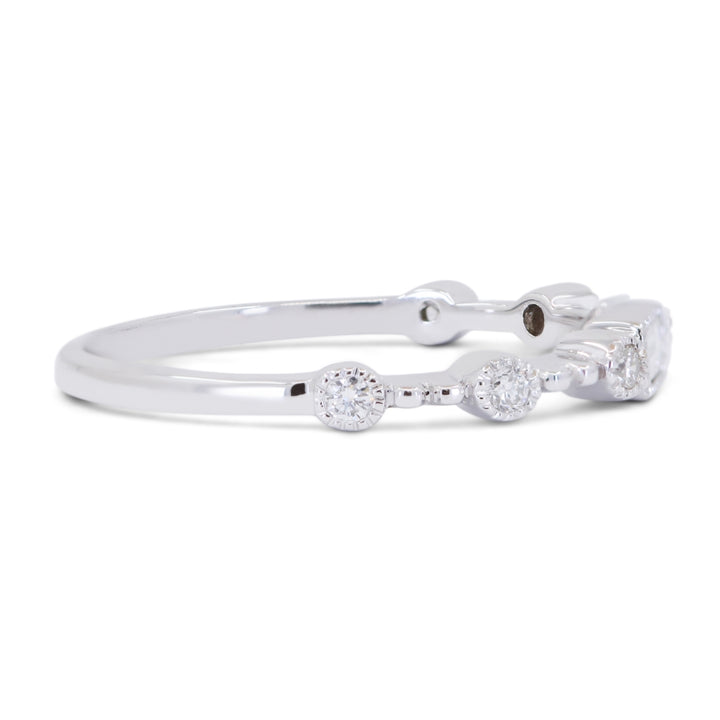R1734 - 14K White Gold Diamond Rectangle Ring
