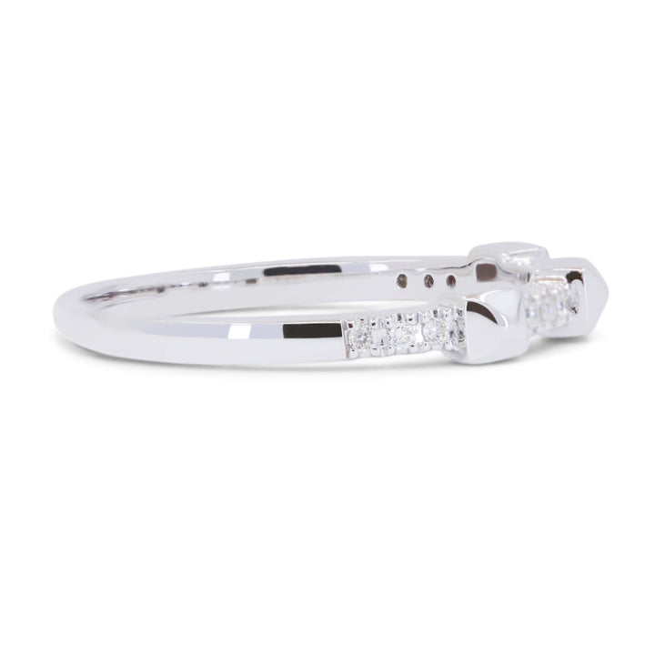 R1735 - 14K White Gold Diamond Stackable Ring