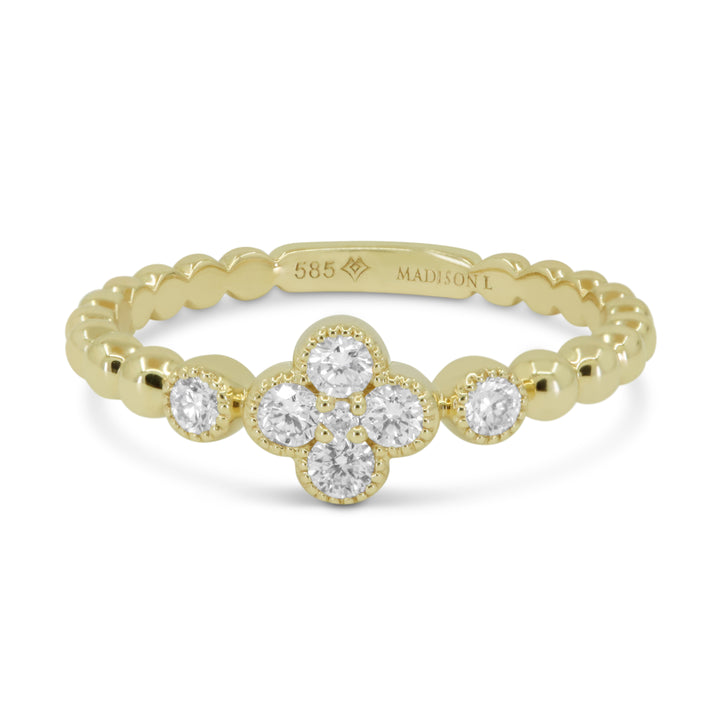 Madison L 14K Yellow Gold Diamond Clover Ring - style R1736Y