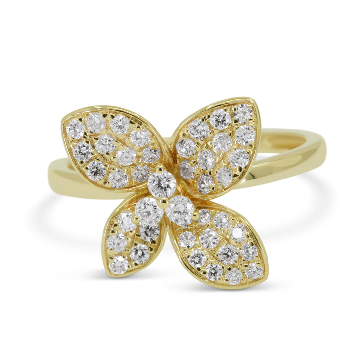 Madison L 14K Yellow Gold Diamond Flower Ring - style R1739Y