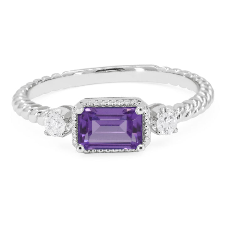 Madison L 14K White Gold Amethyst Ring - style R1742AMW