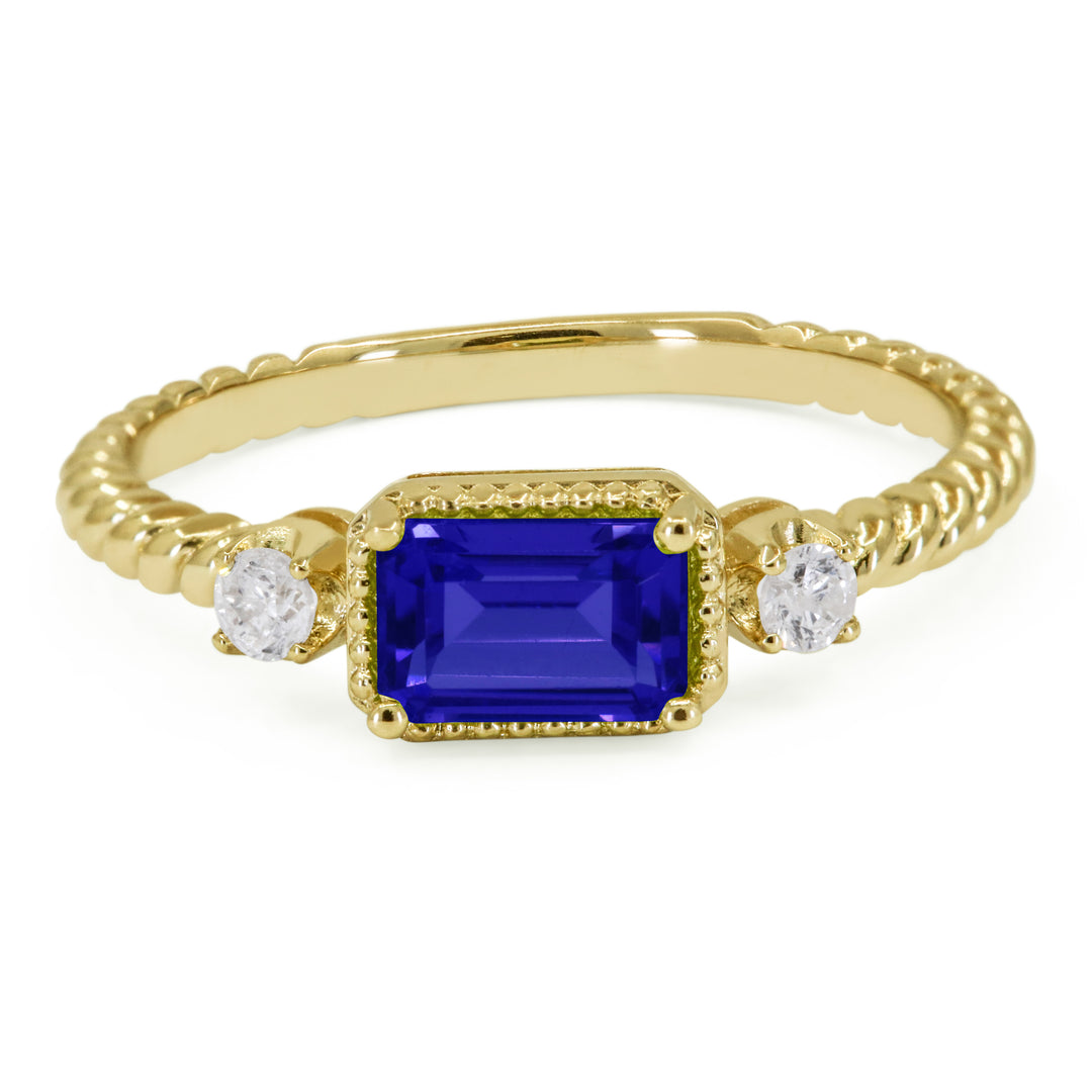Madison L 14K Yellow Gold Created Sapphire Ring - style R1742BCY